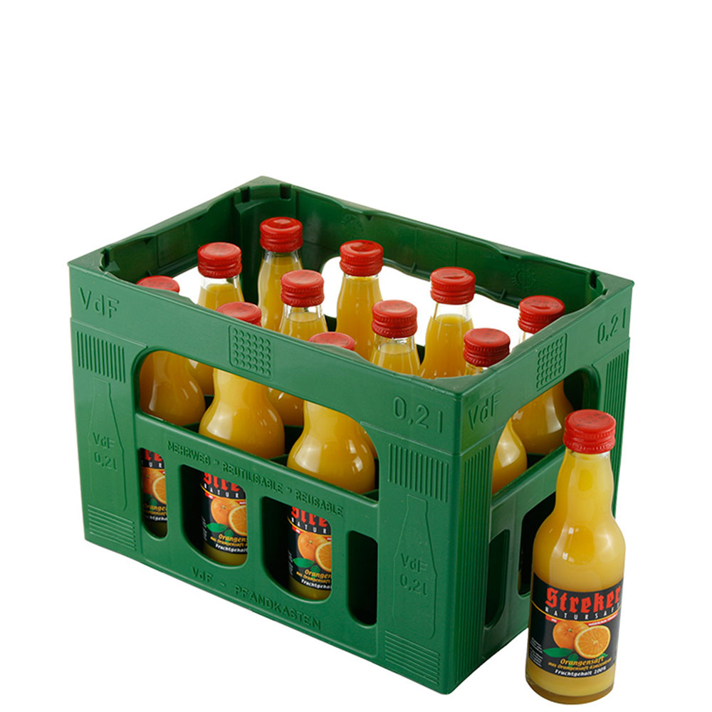 Streker Orangensaft pur 12x0,2 l