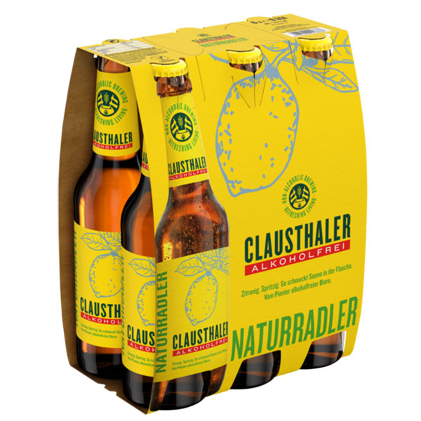 Clausthaler Alkoholfrei Radler naturtrüb 6x0,33 l